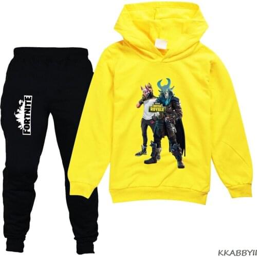 FORTNIT Cotton Long Sleeve Hoodies+Pants Cute Baby Boys Girls Clothes Set Sweatshirts
