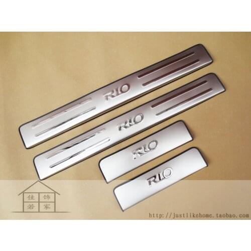 For Kia RIO K2 2010-2014 4pcs/set High-quality stainless steel Door Sill Cover Welcome Pedal Trim Car-styling Accessories