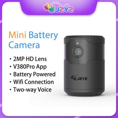 JZYZ Wifi Mini Camera Rechargeable Battery Baby Monitor 4X Digital Zoom Two Way Audio Alarm Push Motion Detection Smart Home