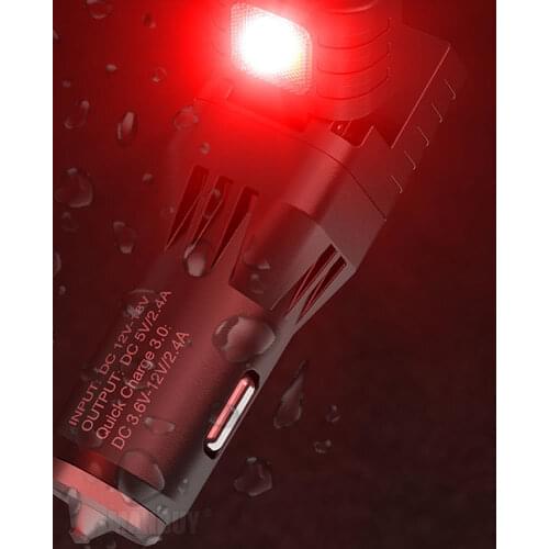 NITECORE VCL10 Multifunctional Vehicle Gadget QC 3.0 Vehicle Charger Glass Breaker Emergency Warning Lighting Backup lamp in Car