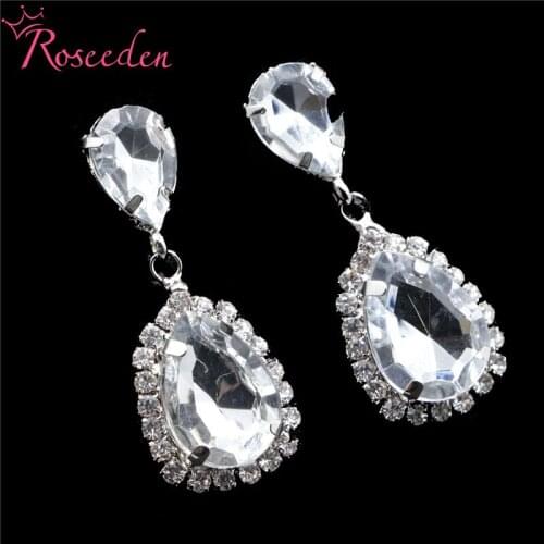 Fashion Jewelry Elegant Shiny Crystal Teardrop Earrings for Wedding Bride earring RE3217