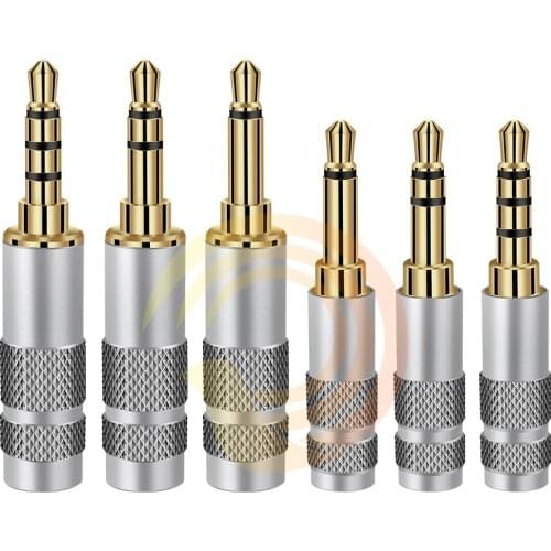 QUEYINFANG 3.5mm Wire Connector Stereo Audio Plug 3-Pole Gold-plated Earphone Cable Adapter 3.5mm 3 Poles Male Plug