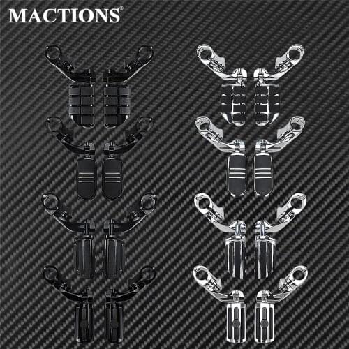 Motorcycle 1.25" Footpegs Pedal Universal 32mm Short Angled Adjustable Highway Foot Pegs 360 Degree Footrest Mount For Harley