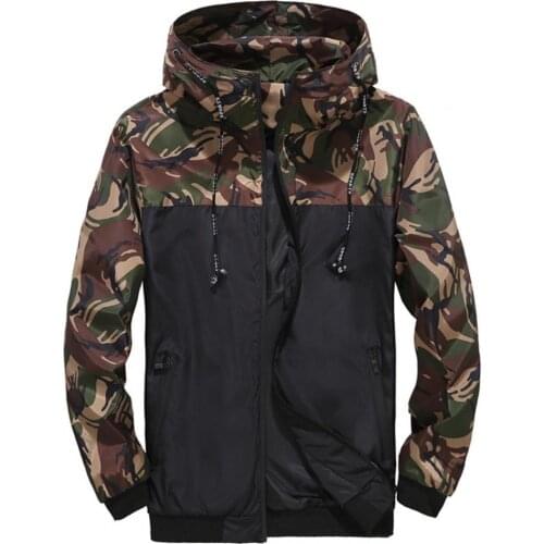 Autumn Men Hooded Coat Sports Camouflage Windproof Waterproof 2021 Cardigan Zipper Jacket Quick Dry Male Sweatshirt Workout