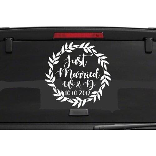 Just Married Car Window Decal Wedding Car Kit Just Married Sing Decal Wedding Decorations Vehicle Decals Vinyl Poster B116