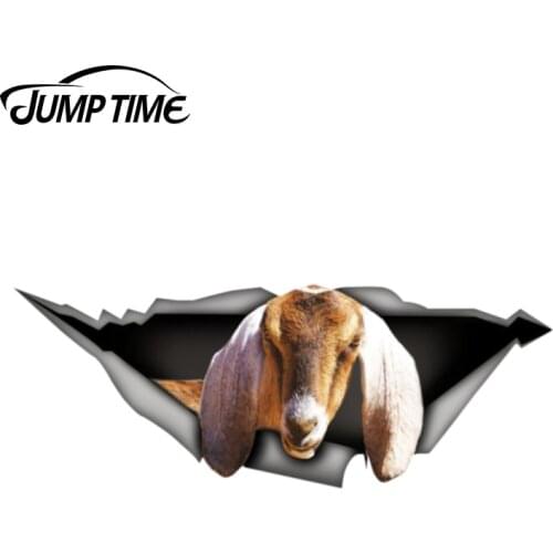 Jump Time 13cm x 4.8cm farm decal goat sticker 3D Pet Graphic Vinyl Decal Car Window Laptop Bumper Animal Car Stickers