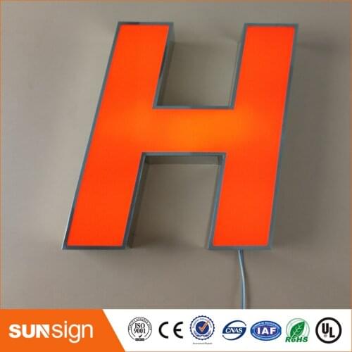 Outdoor decorative led lighted letter illuminated advertising sign face lit acrylic led lighted letters
