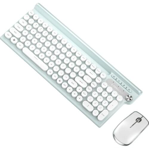 Chargeable New 2.4G Mute Multimedia Keyboard USB Wireless Mouse Combo Set Automatically Turn on the Power Saving Mode