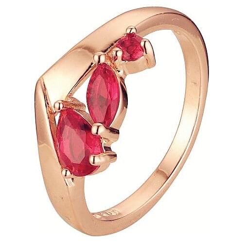 New Arrival Red Stone Women Rings 585 Rose Gold Color Cubic Zircon Jewelry New Year Gift