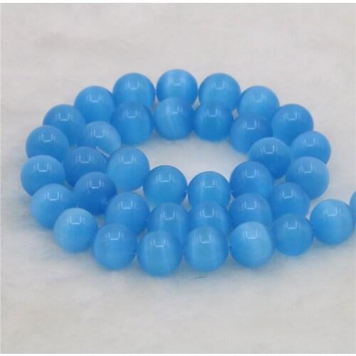 New High Quality Blue Opal Cat Eye Stone Free Shipping Round Loose Beads 4/6/8/10/12mm Diy Necklace Bracelet Jewelry15inch Y514