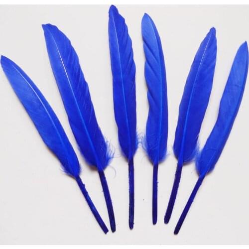 Wholesale 1000pcs Blue 10-15cm goose feathers plumes for wedding hat hair accessories crafts earring hat show decoration