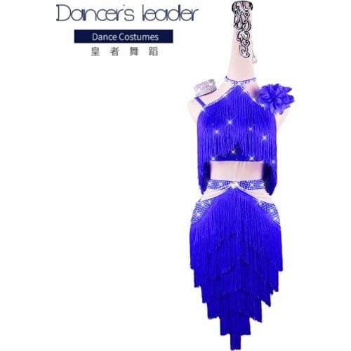 Latin Dance Dress Woman Diamond Tassel Dance Competition Costume Adult Children High-end Custom Professional Stage Performance