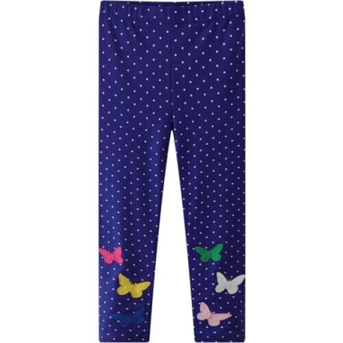 Jumping meters New Animals 2021 Autumn Spring Girls Leggings Pants Butterflies Skinny Pants Childrens Trousers