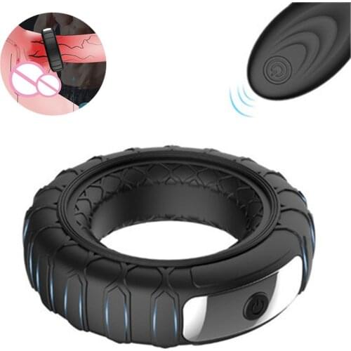 Remote Control Penis Ring Vibrator Man Sex Toys 10 Frequency Cock Ring Vibration Delay Ejaculation Adult Erotic Toy for Couples