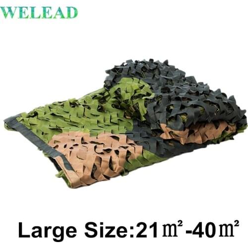 WELEAD Large Size Woodland 3-colors Reinforced Camouflage Net Military Garden Shade Awnings Mesh 3x7 5x5 4x6 4x8 4x9 3x8 3x9 4x7