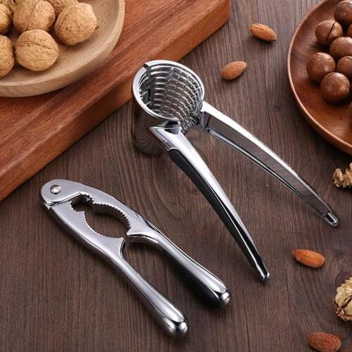 Stainless Steel Nutcracker Sheller Crack Almond Walnut Chestnut Pecan Hazelnut Cracker Funnel Sheller Pliers Kitchen Nut Opener