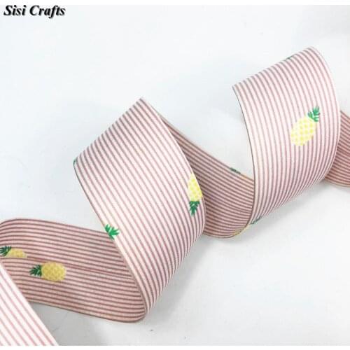 Sisi Crafts Layering Cloth Tape Pink Ribbon Cotton Fabric 10 25 40mm Printed Grosgrain Satin Bias DIY Hair Bow Tie Accessory