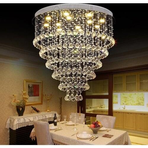 Modern Luster De Crystal Chandelier Large Cristal Lighting Fixtures Hotel Projects Staircase Lamps Restaurant Cottage Lights