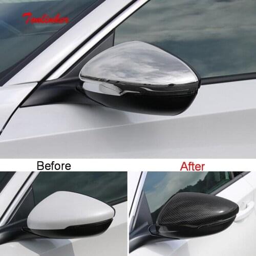 Tonlinker Exterior Rearview mirror Decoration Cover Sticker for HONDA ACCORD 2018-19 Car Styling 2 PCS ABS Chrome Cover sticker