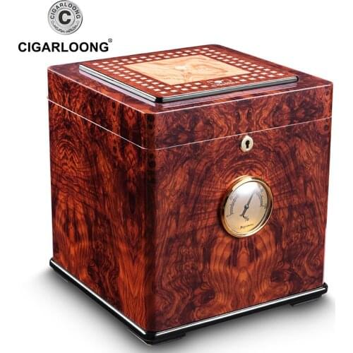 CIGARLOONG Cigar moisturizing box cedar alcohol mellow piano paint moisturizing large double-storey CA-4003