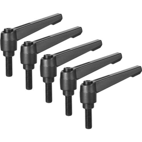 Uxcell 5 Pcs M8x25mmThread Push Button Ratchet Level Adjustable Handle Male Thread Stud