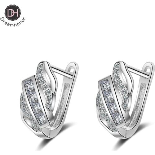2021 Fashion 925 Silver AAA Zircon Clip Earrings Jewelry