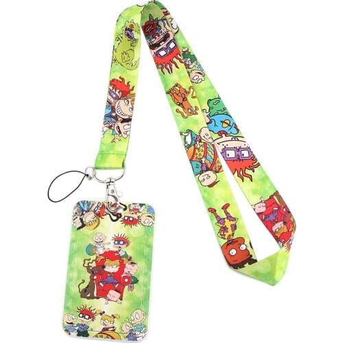 1pc ZF2341 Cartoon Boy Good Friend Card Holder ID Holder Student Hanging Neck Bus Card Holder Staff Card With Lanyard