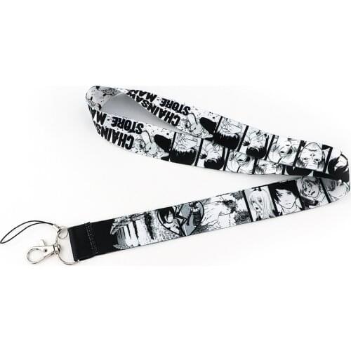 10pcs/lot J2992 Anime Chainsaw Man Lanyard Keychain Lanyards for keys Badge ID Mobile Phone Rope Neck Straps Accessories Gift