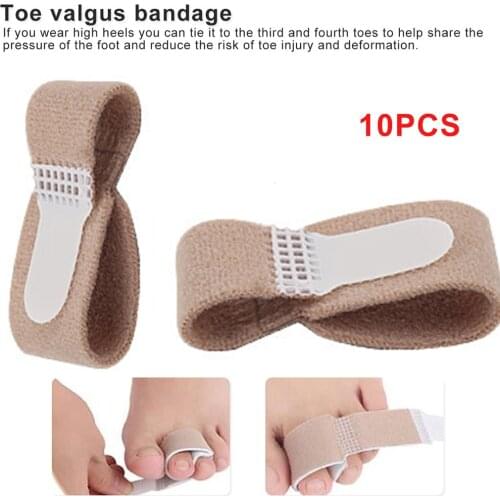 10 pcs/lot Toe straightener hammer toe Thumb valgus Concealer bandage Finger separator Splint Wraps Foot Stretcher Care Tool