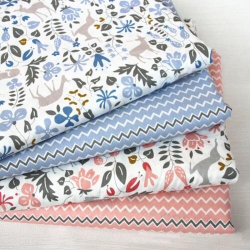 100*160CM 100%cotton cartoon fabric Fawn wave pattern printed cloth DIY fabric Clothing dress bedding Handmade Sewing quilting