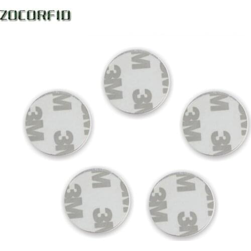 100Pcs/lot 3M Adhesive 13.56MHZ F08 S50(Compatible with) 1K NFC Tag 3M Adhesive NFC Coin IC Card