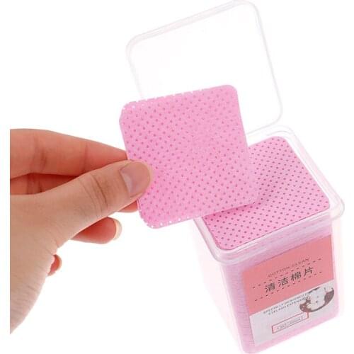 200pcs Cotton Wipes UV Gel Nail Tips Polish Remover Cleaner Cotton Sheet Makeup Clean Pads Lint-Free Eyelash Glue Remover