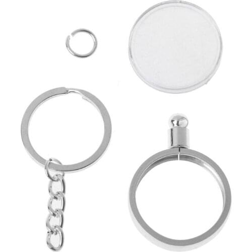 27mm/1.06" Commemorative Coin Holder Keyring Medallion or Chip Collection Souvenir Coin Pendant Keychain Fashion Jewelry 264E