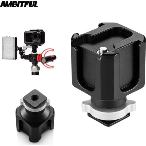 4 Hot Shoe Mount Adapter for Microphone LED Light Speedlite for DSLR Camera Gopro Action Camera Cage