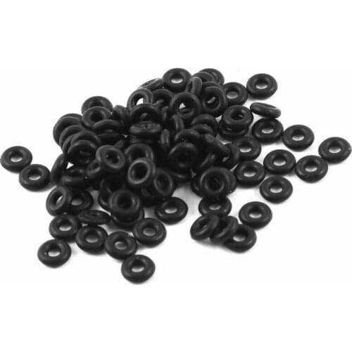 6mm x 2mm Black Nitrile Rubber Sealing O Ring Seal Washer Grommets 100 Pcs