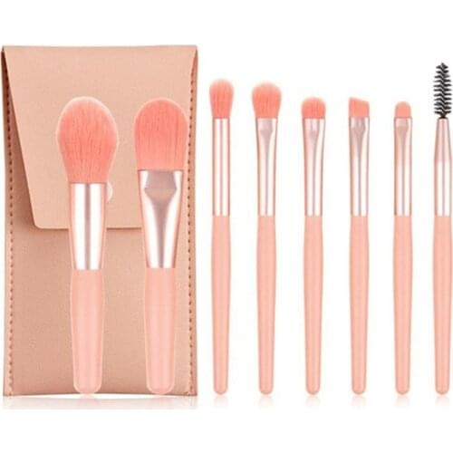 8 Pcs Mini Makeup Brushes Travel Portable Makeup Beauty Tool Synthetic Fiber Bristles Comfortable Brush With Bag Convenient