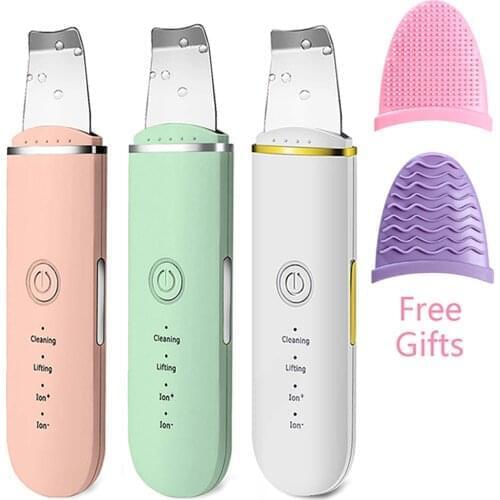 Beauty Ultrasonic Skin Scrubber Facial Cleaner Ion Acne Blackhead Remover Face Cleansing Acne Massager For Face Lift Machine