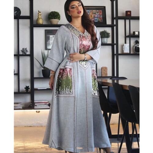 Bangladesh Abayas For Women Bead Sequins Arabic Embroidered Muslim Dress Plus Size Dubai Abaya Turkish Kaftan Islamic Clothing