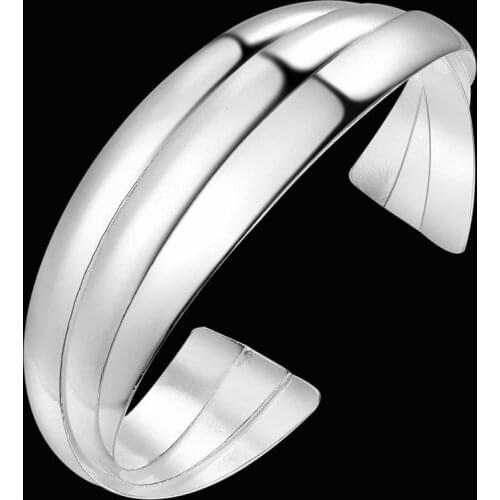 925 Free Shipping Sterling Silver Bangle Bracelet, 925 Silver Fashion Jewelry Triple Pieces Bangle /Afsaiwza Aiuajaba