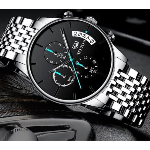 NEKTOM Watch Men 2020 Luxury Brand Fashion Business Men‘s Watch with Luminous Date Waterproof Steeldive Quartz wrist watch Gift