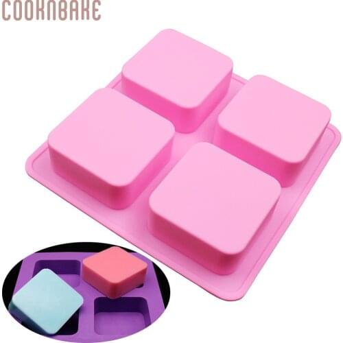 COOKNBAKE DIY Silicone Handmade Soap Mold 6.6 * 6.6 * 3cm Cubes Surface Curved Design Cake Baking Mold SSM-001-8