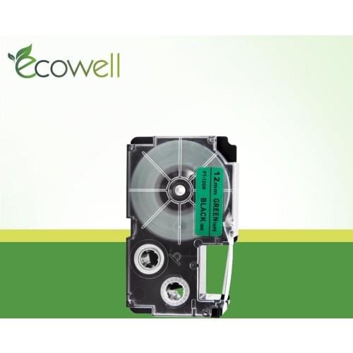 Ecowell XR-12GN 12mm label ribbon cartridge compatible for Casio KL-60 typewriter KL-60SR KL120 Label Maker XR-12GN label tape