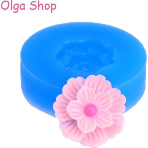 HYL164 Cute Flower Silicone Mold Sugarcraft Cake Decorating Fondant Mould Plaster Wax Casting Resins Polymer Clay