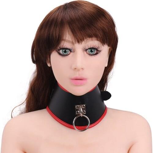 Cosplay Neck Bondage Slave Collar Adult Games Erotic Restraints Leather BDSM Collar Fetish Sex Toys For Woman Couples