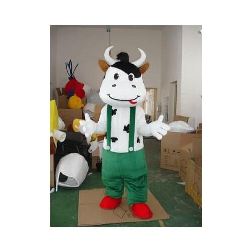 DAIRY COW Mascot Costume Adult Cartoon Character Outfit Suit Opening New Business Expo Fair