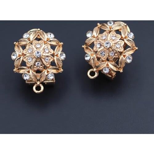 Metal Earrings Linkers Connectors Filigree Leaf Flower Charms Base Findings DIY Women Dangle Tassel Earring Jewelry Making