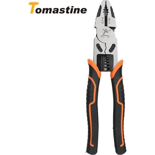 Tomastine Multifunctional Useful Cable Wire Stripper Cutter Crimper Crimping Crimp Plier Tools Chrome Vanadium Alloy Steel