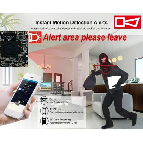 HQCAM 720P logic board size is 38x38mm for wifi ip camera 3.7mm lens mini wifi camera