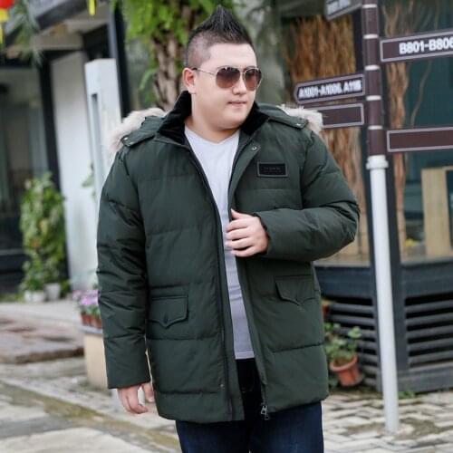 Mens Large size 9XL 10XL Stand Collar Hooded with Large Fur Collar coat can be Detached Cap Thick Mens clothing for 170kg