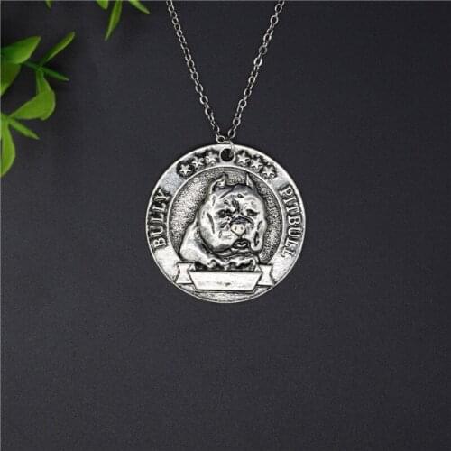 Elfin New Vintage Retro Bully Pitbull Necklace High Quality Bully Pitbull Pendant Necklace Women Pet Dog Pendant Jewelry